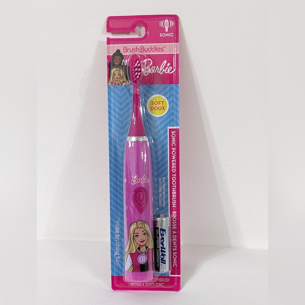 Brush Buddies Barbie Battery Powered Sonic Toothbrush for Kids, Soft Bristles